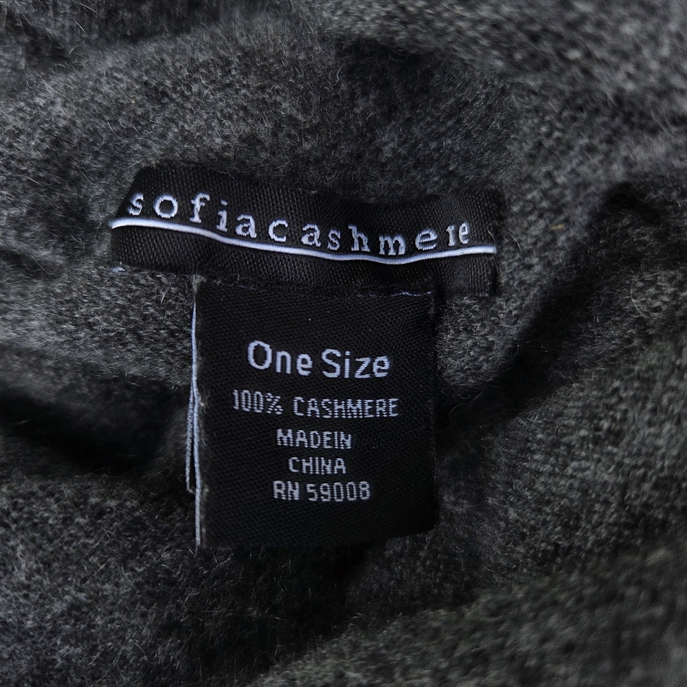 Sofia Cashmere Hooded Cowl Neck Poncho Size-One Size - Picture 11 of 16